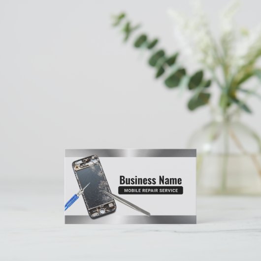 Beruflicher Reparaturservice für Mobiltelefone Visitenkarte (Stehend Vorderseite)