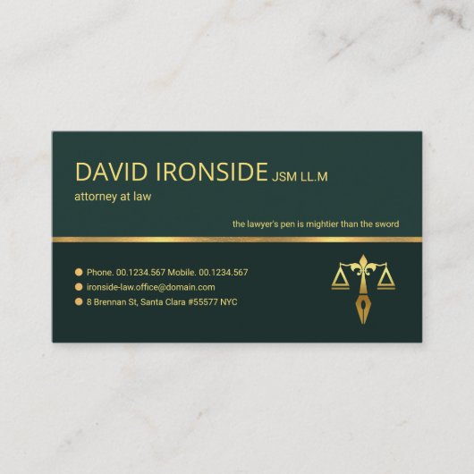 Beruflicher Retro Gold Line AnwaltThe Visitenkarte (Vorderseite)