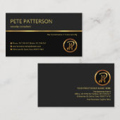 Beruflicher Retro-Gold-Line-Sicherheitsberater Visitenkarte (Vorne/Hinten)