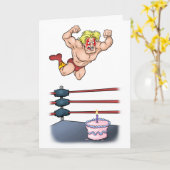 Beruflicher Ringkämpfer Slammin Geburtstag Karte (Gelbe Blume)
