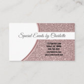 Beruflicher rosa Glitzer Benutzerdefinierter Foto  Visitenkarte (Rückseite)