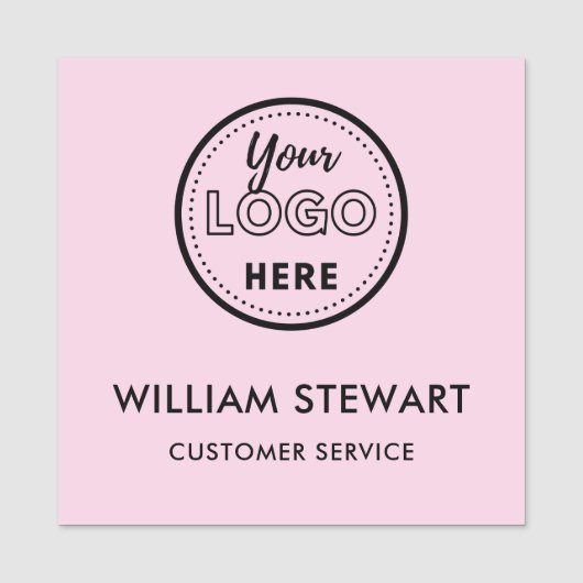 Beruflicher, rosa Logo-Mitarbeiter Namensschild (Vorderseite)