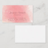 Beruflicher rosa Watercolor-schlichter Visitenkarte (Vorne/Hinten)