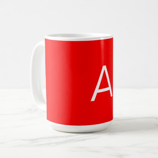Beruflicher roter Anfangsbuchstabe Kaffeetasse (Vorderseite Links)
