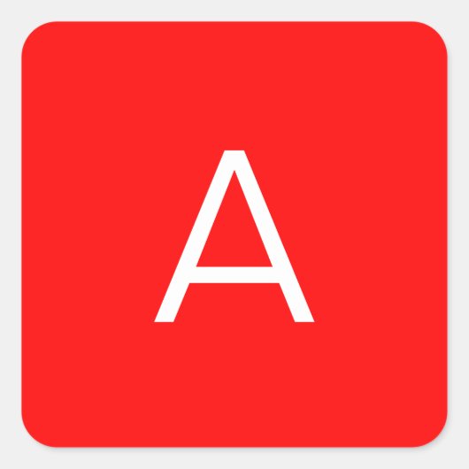 Beruflicher roter Anfangsbuchstabe Quadratischer Aufkleber (Vorderseite)