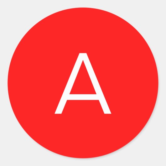 Beruflicher roter Anfangsbuchstabe Runder Aufkleber (Vorderseite)