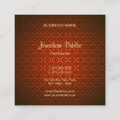 Beruflicher roter Damast für die gezeichnete Textv Quadratische Visitenkarte (Rückseite)