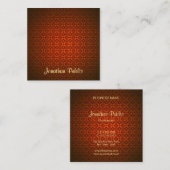 Beruflicher roter Damast für die gezeichnete Textv Quadratische Visitenkarte (Vorne/Hinten)