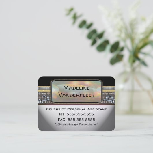 Beruflicher Round Edge Cooler Assistent Visitenkarte (Stehend Vorderseite)