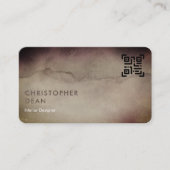 Beruflicher rustikaler brauner Abstrakter QR-Code Visitenkarte (Vorderseite)