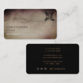 Beruflicher rustikaler brauner Abstrakter QR-Code Visitenkarte (Vorne/Hinten)