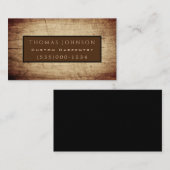 Beruflicher Rustikaler Holzarbeiter Carpentry Visitenkarte (Vorne/Hinten)