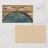 Beruflicher Rustikaler Karton mit grünem Sägeblatt Visitenkarte (Vorne/Hinten)