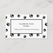 Beruflicher Salon für Haustiere in Weiß und Schwar Visitenkarte (Vorderseite)