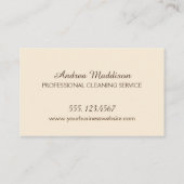 Beruflicher, sauberer Innenbereich Visitenkarte (Rückseite)