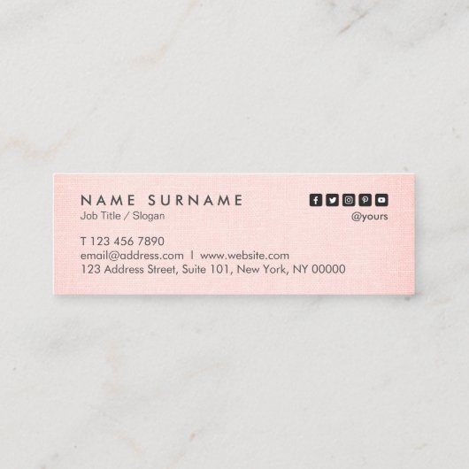 Beruflicher sauberer Plan erröten das Mini Visitenkarte (Rückseite)