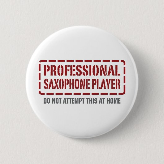 Beruflicher Saxophone-Spieler Button (Vorderseite)