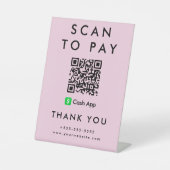 Beruflicher Scan zum Bezahlen von App QR-Code rosa Sockelschild (Vorderseite)