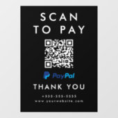 Beruflicher Scan zum Bezahlen von Paypal QR Code s Fensteraufkleber (Blatt)