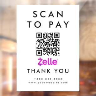 Beruflicher Scan zum Bezahlen von QR-Code in Zelle Fensteraufkleber