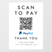 Beruflicher Scan zum PayPal QR-Code Weiß Fensteraufkleber (Blatt)