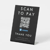 Beruflicher Scan zur Bezahlung von Venmo QR Code S Sockelschild (Vorderseite)
