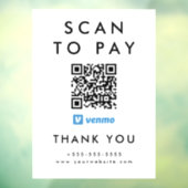 Beruflicher Scan zur Bezahlung von Venmo QR Code W Fensteraufkleber (Blatt 3)
