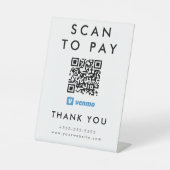 Beruflicher Scan zur Bezahlung von Venmo QR Code W Sockelschild (Vorderseite)
