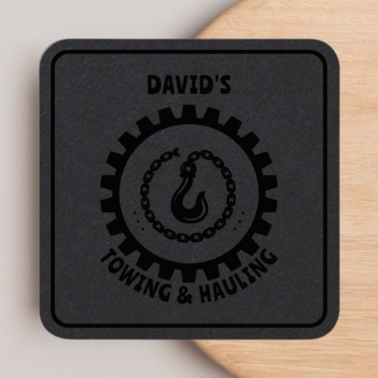 Beruflicher Schleppdiensttreiber schwarz Quadratische Visitenkarte