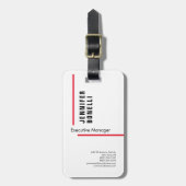 Beruflicher schlicht minimalistischer moderner Sti Gepäckanhänger (Vorderseite vertikal)