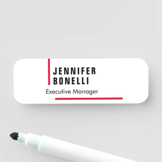 Beruflicher schlicht minimalistischer moderner Sti Namensschild (Beispiel)