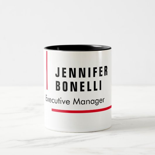 Beruflicher schlicht minimalistischer moderner Sti Zweifarbige Tasse (Mittel)
