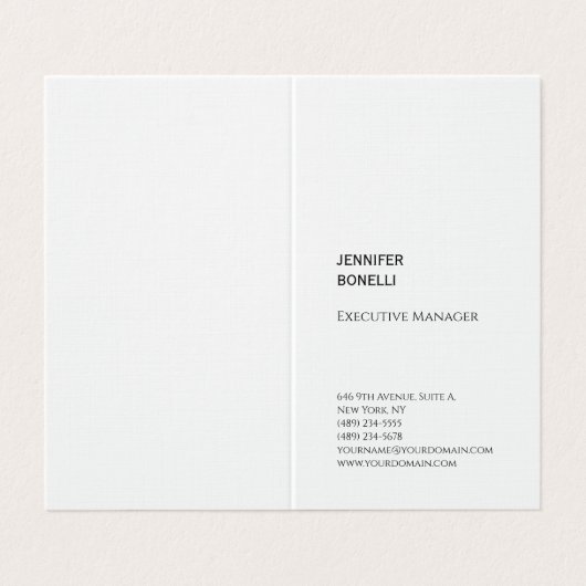 Beruflicher schlicht minimalistischer moderner Wäs Visitenkarten (Außenseite Aufgefaltet)