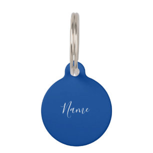 Beruflicher Schlichter Blue Calligraphy Name Haustiermarke