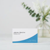 Beruflicher schlichter eleganter blauer moderner visitenkarte (Stehend Vorderseite)