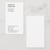 Beruflicher, schlichter Geschäftsführer Visitenkarte (Vorne/Hinten)