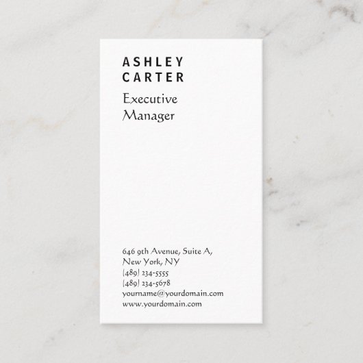 Beruflicher, schlichter Geschäftsführer Visitenkarte (Vorderseite)