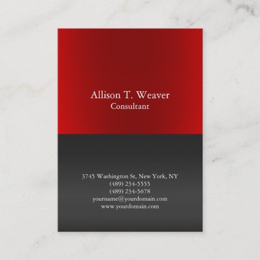 Beruflicher Schlichter grauer Hintergrund Einzigar Visitenkarte (Vorderseite)