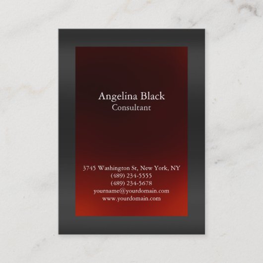 Beruflicher Schlichter grauer Hintergrund Einzigar Visitenkarte (Vorderseite)