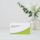Beruflicher schlichter grüner eleganter moderner visitenkarte (Stehend Vorderseite)