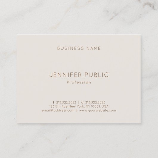 Beruflicher Schlichter Hübscher Luxus Modernes Des Visitenkarte (Rückseite)