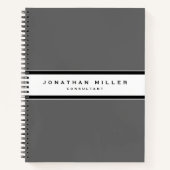 Beruflicher schlichter, moderner Grau- und Weißstr Notizblock (Vorderseite)