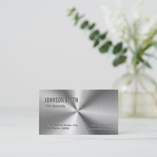 Beruflicher Schlichter radialer metallischer Look Visitenkarte (Stehend Vorderseite)