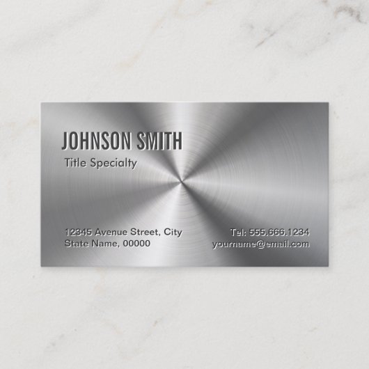 Beruflicher Schlichter radialer metallischer Look Visitenkarte (Vorderseite)