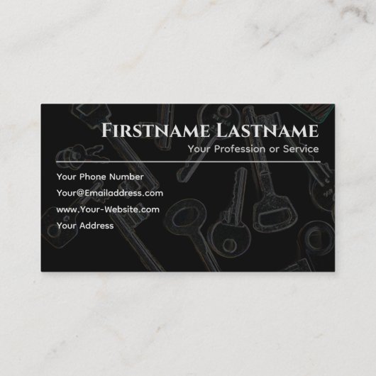 Beruflicher Schlosser- oder Schloss-Service Visitenkarte (Rückseite)