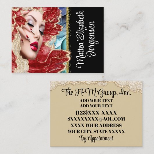 Beruflicher Schönheitssalon Nagelart Visitenkarte (Vorne/Hinten)