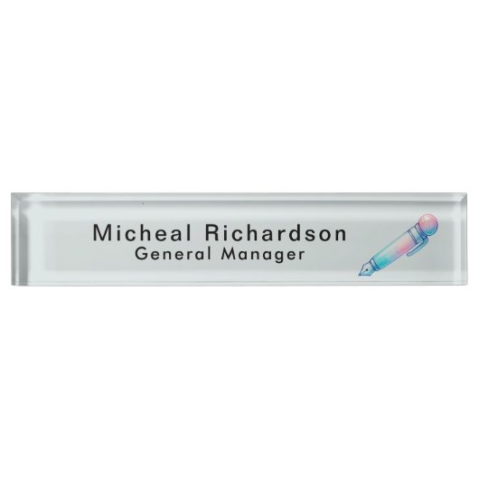 Beruflicher Schreibtisch Namensplakette (Vorderseite)