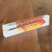 Beruflicher Schreibtisch Namensplakette (Seite)