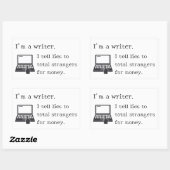 Beruflicher Schriftsteller, rechteckiger Aufkleber (Blatt)