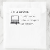 Beruflicher Schriftsteller, rechteckiger Aufkleber (Tasche)